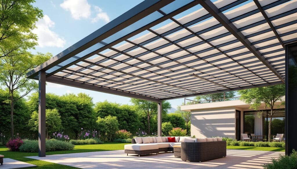 découvrez comment l'orientation des lames en aluminium permet de contrôler l'ensoleillement pour optimiser le confort et la performance de votre pergola bioclimatique.