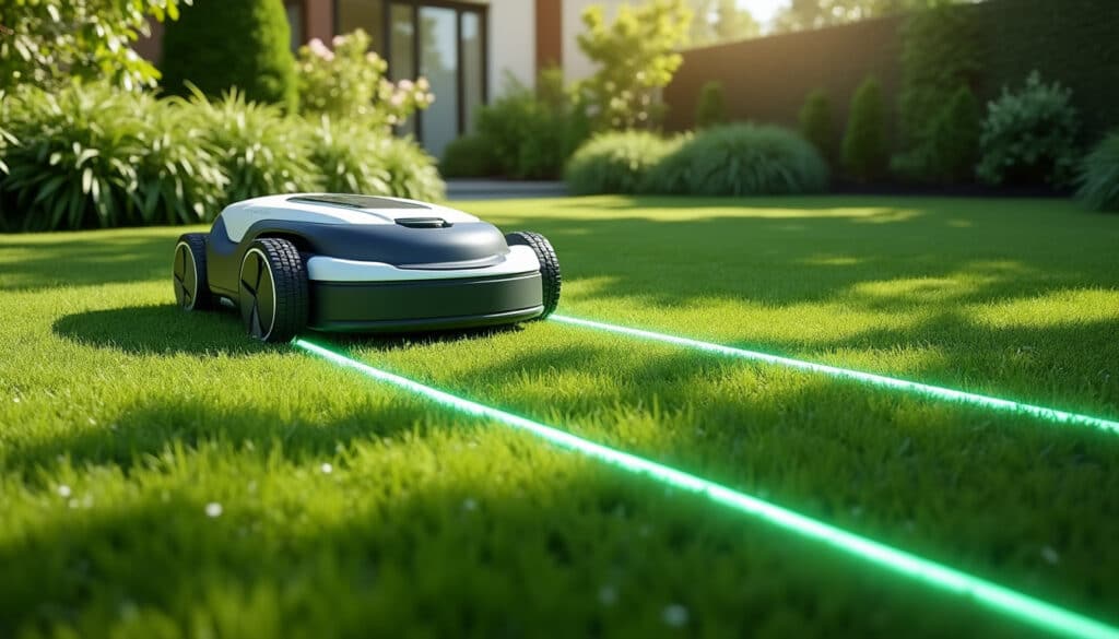 découvrez comment la détection du câble périphérique enterré guide efficacement la trajectoire de votre tondeuse robot pour un jardin parfaitement entretenu.