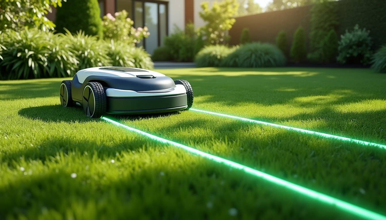 découvrez comment la détection du câble périphérique enterré guide efficacement la trajectoire de votre tondeuse robot pour un jardin parfaitement entretenu.