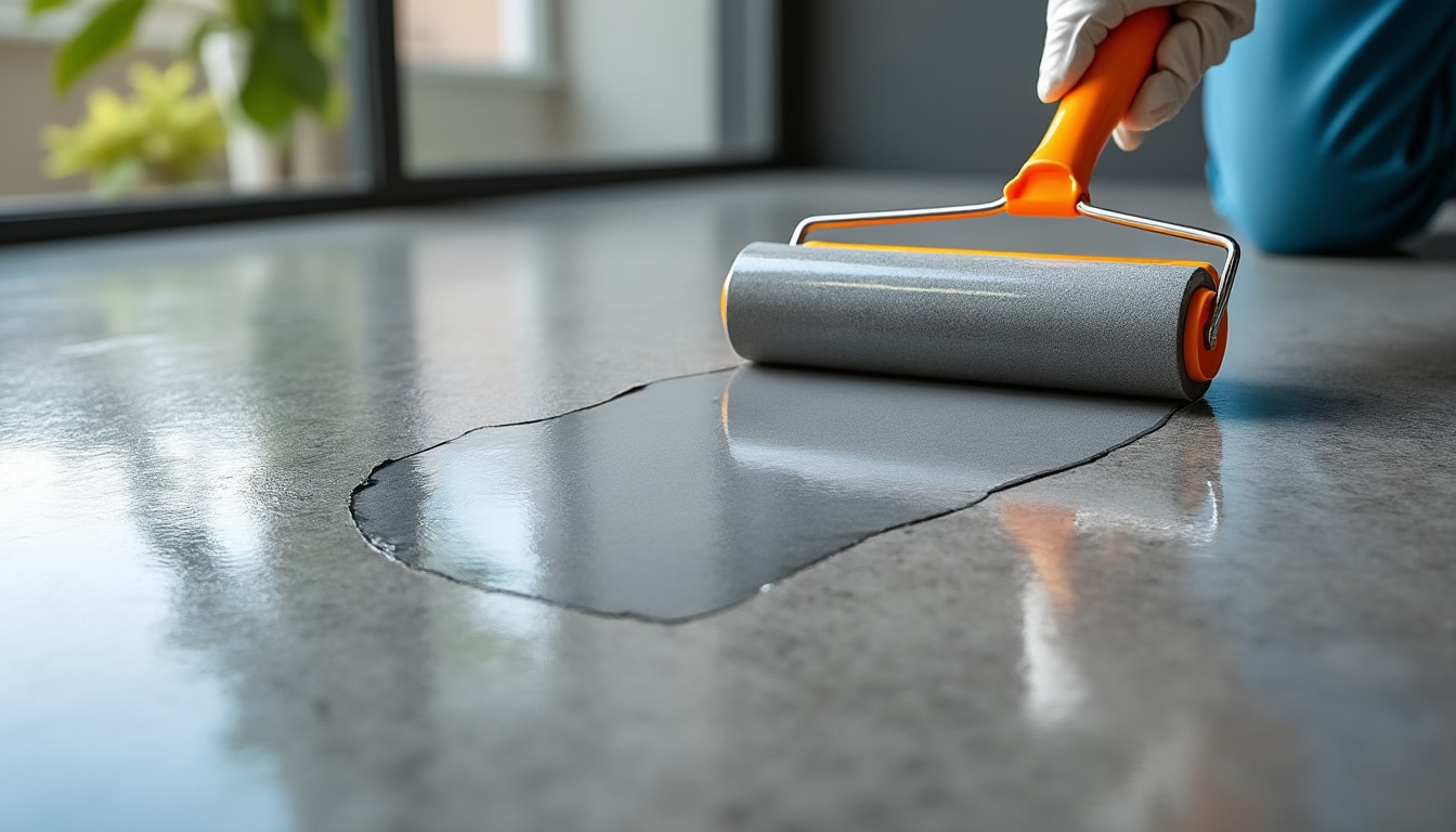 découvrez comment l'application d'un vernis de protection hydrofuge assure l'étanchéité parfaite du béton ciré, protégeant durablement vos surfaces contre l'humidité et les taches.