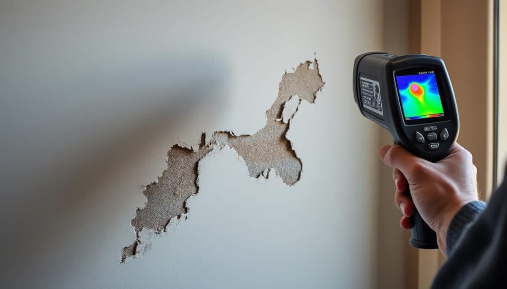 découvrez comment la caméra thermique permet d'identifier les fuites d'eau invisibles dans les murs pour une détection rapide et efficace.