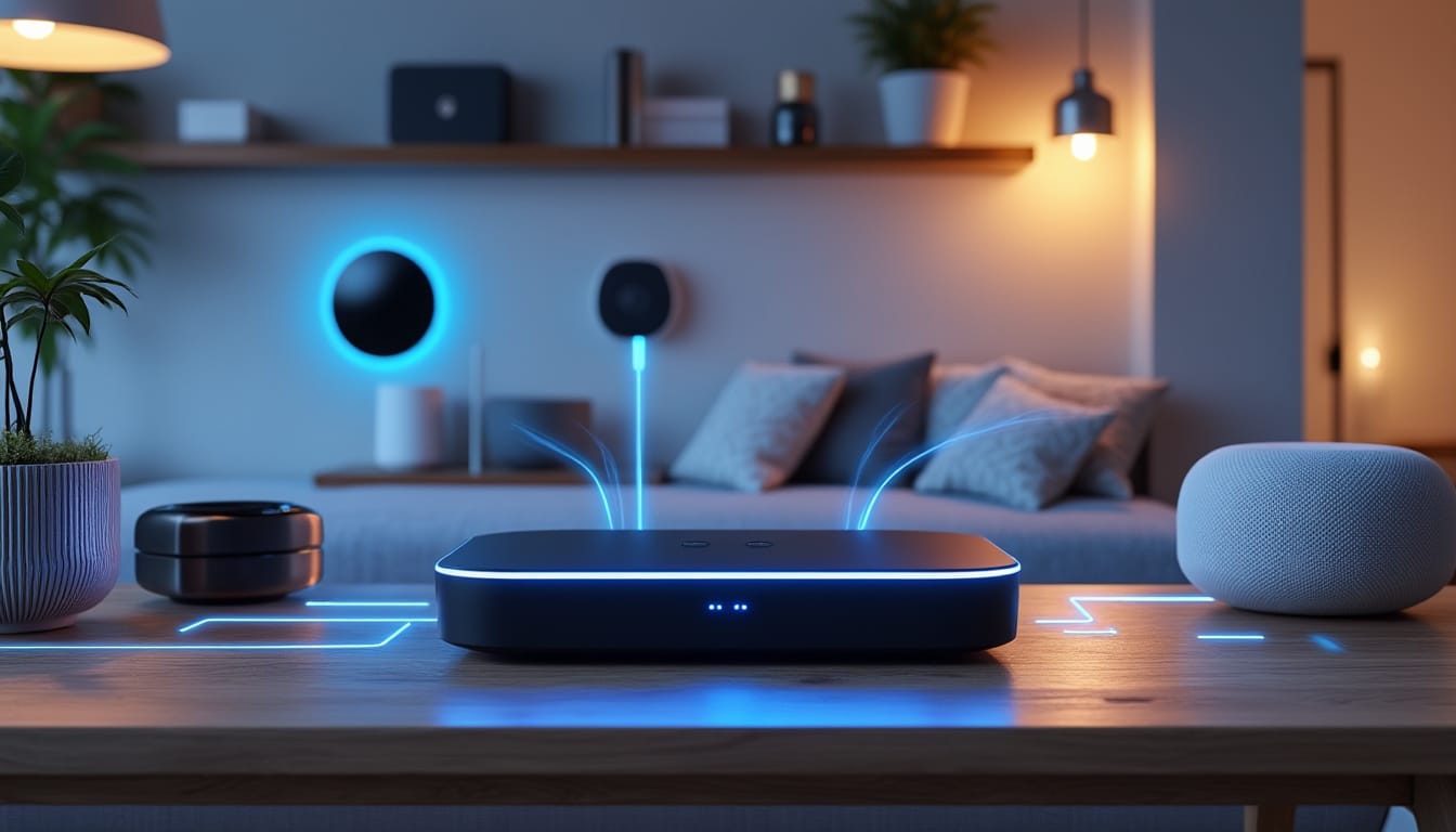 découvrez comment un hub domotique facilite l'interconnexion entre différentes marques d'objets pour une maison intelligente harmonieuse et automatisée.